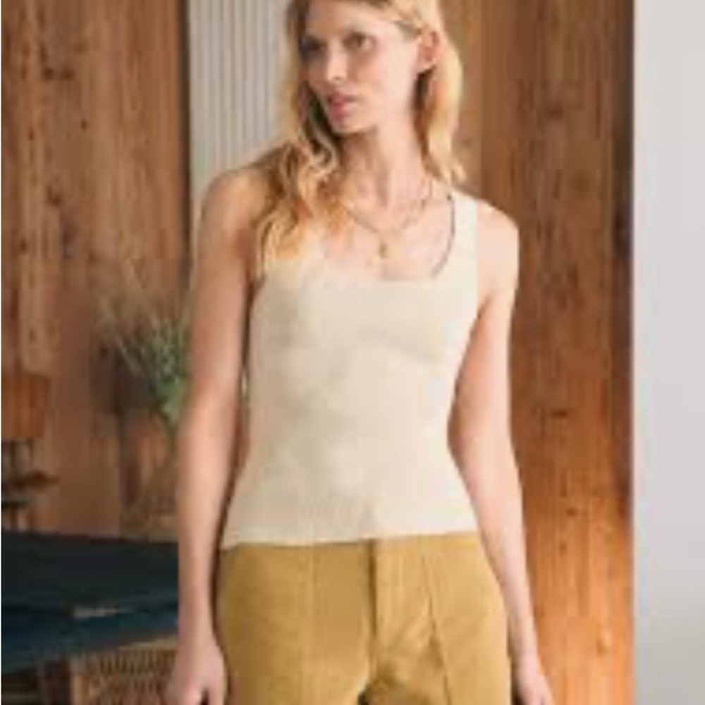 Faherty Cream Tank Top